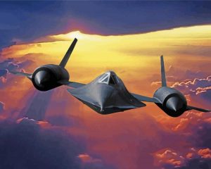 SR 71 Blackbird Sunset Diamond Painting