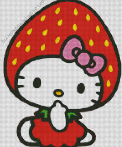 Strawberry Hello Kitty Diamond Painting