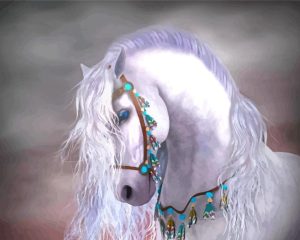 White Horses Fantasy Diamond Painting