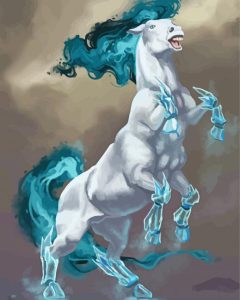 White Sleipnir Horse Diamond Painting