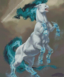 White Sleipnir Horse Diamond Painting