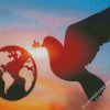 World Peace And Dove Silhouette Diamond Painting