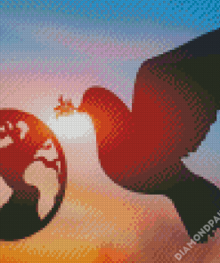 World Peace And Dove Silhouette Diamond Painting