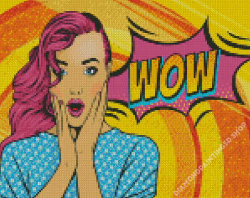 Wow Girl Pop Art Diamond Painting