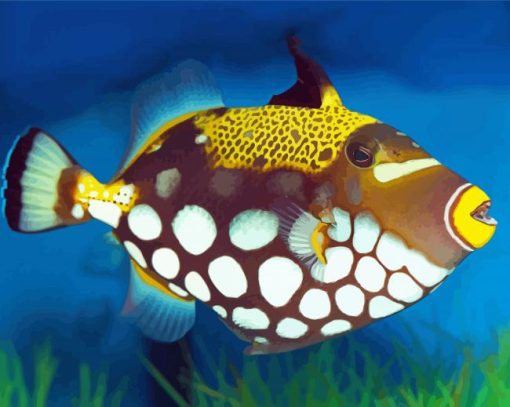 Yellow Clown Triggerfish Diamond Painting