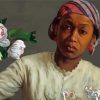 African Black Woman With Flowers Diamond Painting