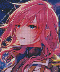 Anime Pink Hair Diamond Painting