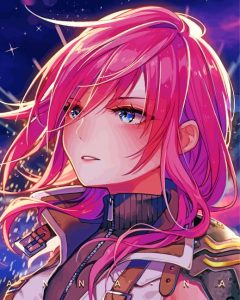 Anime Pink Hair Diamond Painting