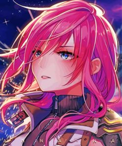 Anime Pink Hair Diamond Painting