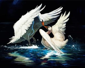 Anime Swan Birds Art Diamond Painting