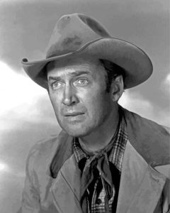 Black And White Jimmy Stewart Cowboy Diamond Painting