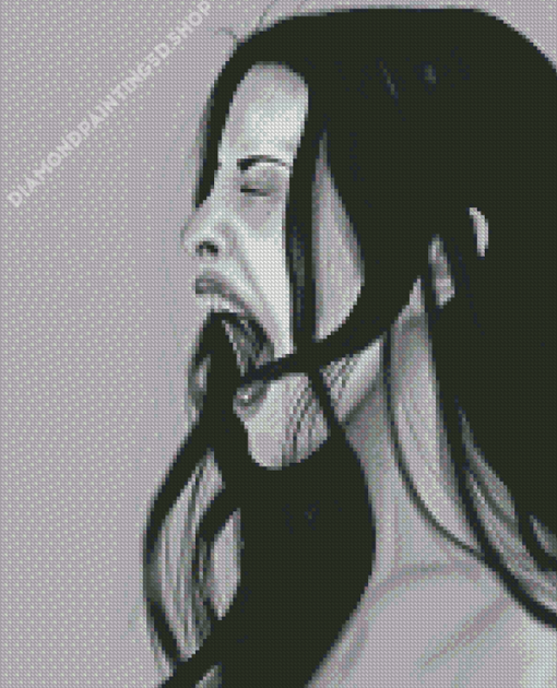 Black And White Woman Screaming Diamond Painting