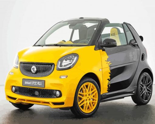 Black And Yellow Smart Fortwo Diamond Painting