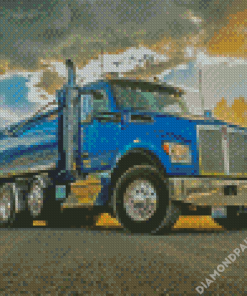 Blue Kenworth Truck Diamond Painting