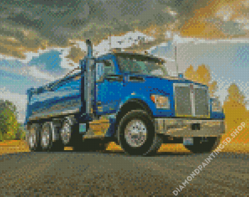 Blue Kenworth Truck Diamond Painting