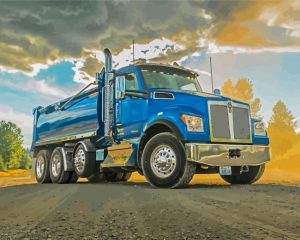 Blue Kenworth Truck Diamond Painting