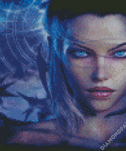 Blue Eyed Woman Diamond Painting