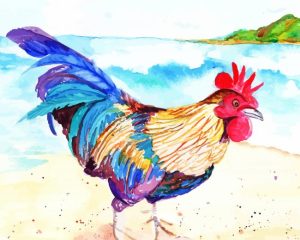 Chicken Beach Art Diamond Painting