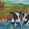 Cows In A Tub Diamond Painting