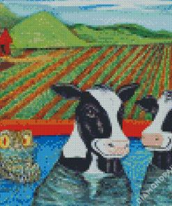 Cows In A Tub Diamond Painting