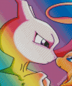 Cute Mewtwo And Mew Diamond Painting