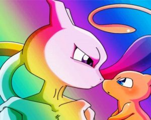 Cute Mewtwo And Mew Diamond Painting