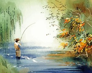 Fly Fishing Art Diamond Painting