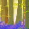 Forest With Blue Bells Diamond Painting