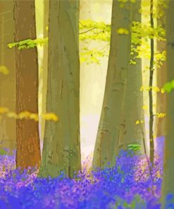 Forest With Blue Bells Diamond Painting