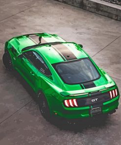 Green Mustang Car Diamond Painting