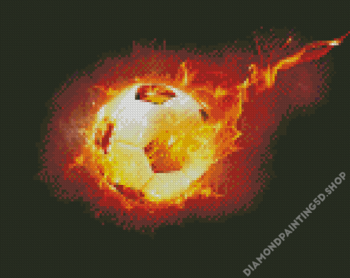 Hot Football On Fire Diamond Painting