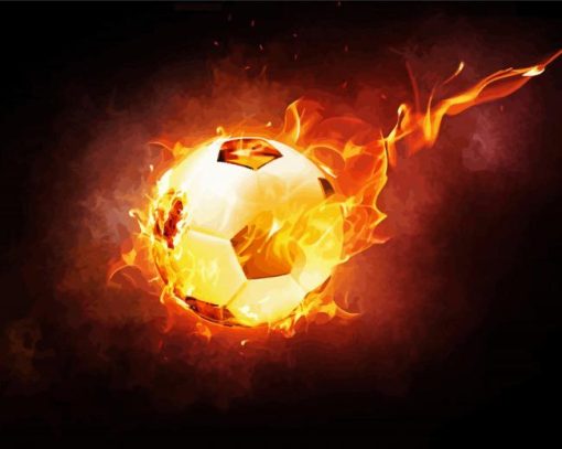 Hot Football On Fire Diamond Painting