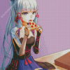 Kamisato Ayaka Eating Pizza Diamond Painting