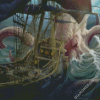 Octopus And Ship Diamond Painting