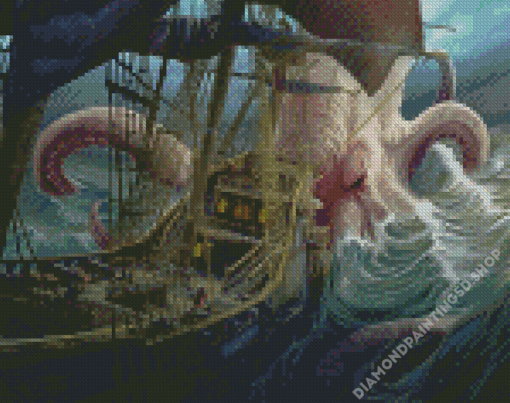 Octopus And Ship Diamond Painting