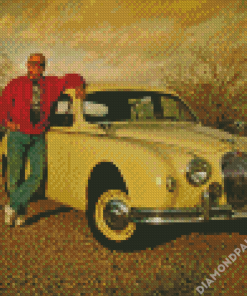 Old Man By Jaguar Mark Diamond Painting