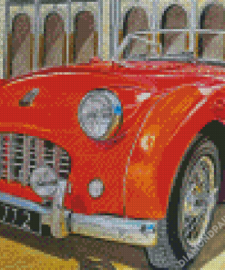 Orange Triumph Tr3 Car Diamond Painting