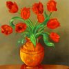 Orange Tulips Vase Diamond Painting