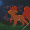 Pokemon Vulpix Watching Moon Diamond Painting