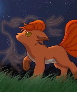 Pokemon Vulpix Watching Moon Diamond Painting