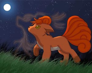 Pokemon Vulpix Watching Moon Diamond Painting