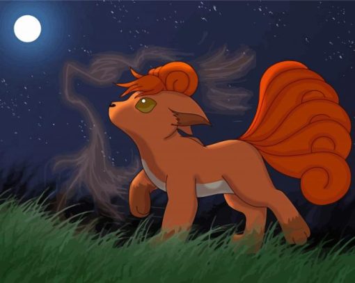 Pokemon Vulpix Watching Moon Diamond Painting