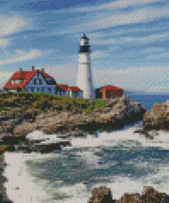 Portland Head House Lighthouse Diamond Painting