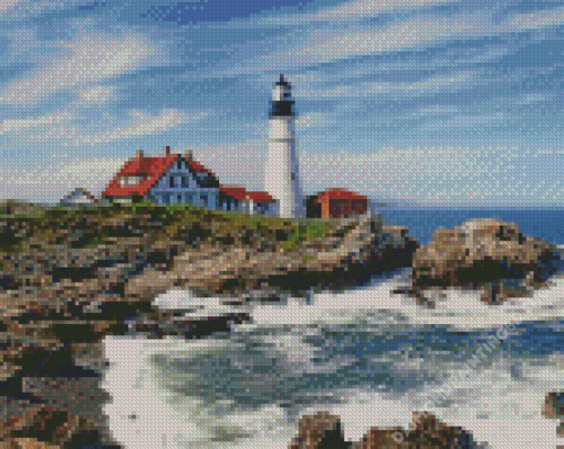 Portland Head House Lighthouse Diamond Painting