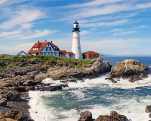 Portland Head House Lighthouse Diamond Painting