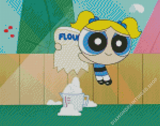 Powerpuff Girls Bubbles Cartoon Character Diamond Painting