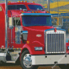 Red Kenworth Truck Diamond Painting