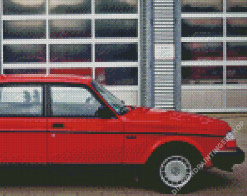 Red Volvo 240 Saloon Car Diamond Painting