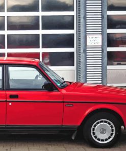 Red Volvo 240 Saloon Car Diamond Painting