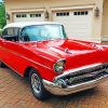 Red And White 57 Chevy Car Diamond Painting